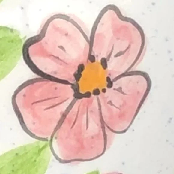 Vtg NS GUSTIN CO Handpainted Pottery Duck w Pink Cosmos and Blue Forget-Me-Nots - Picture 6 of 11